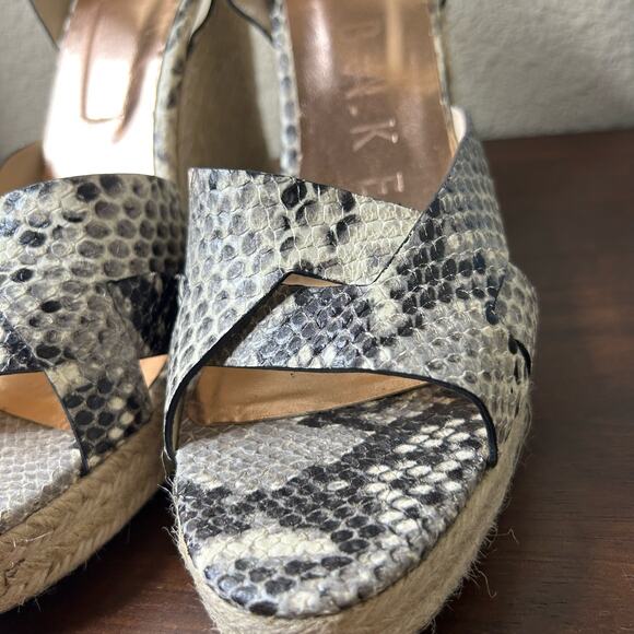 Ted Baker Shoes Platform Wedge Heels Espadrilles Embossed‎ Leather Size 41/US 8 - Picture 3 of 11